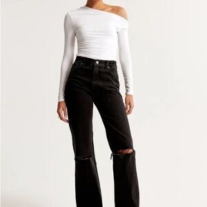 Abercrombie & Fitch Black Flare Wide Leg Jeans